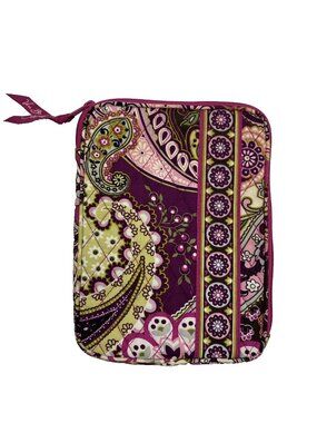 Vera Bradley Tablet Sleeve Cover Paisley Pink Purple Quilted Zip Case